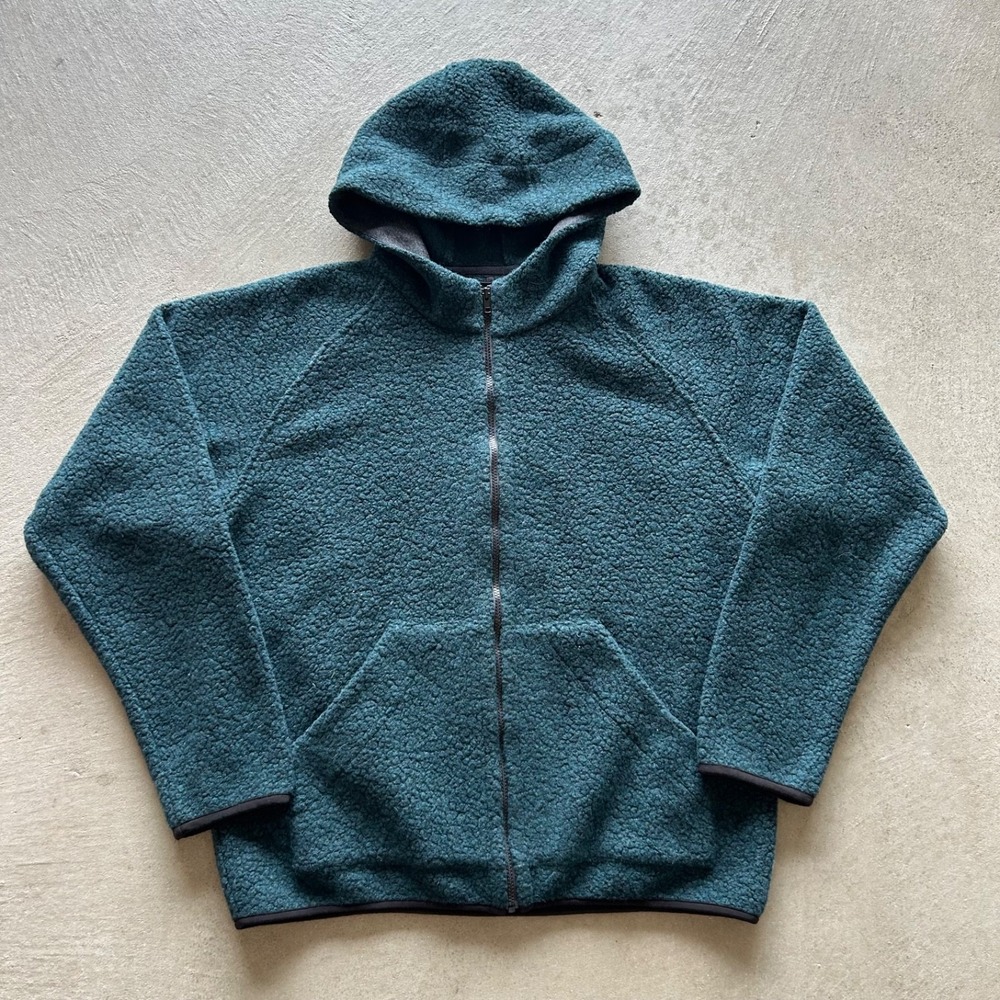 Anian Pecora Wool Hoodie Jacket Size XXL Green Recycled Wool Full Zip Canada